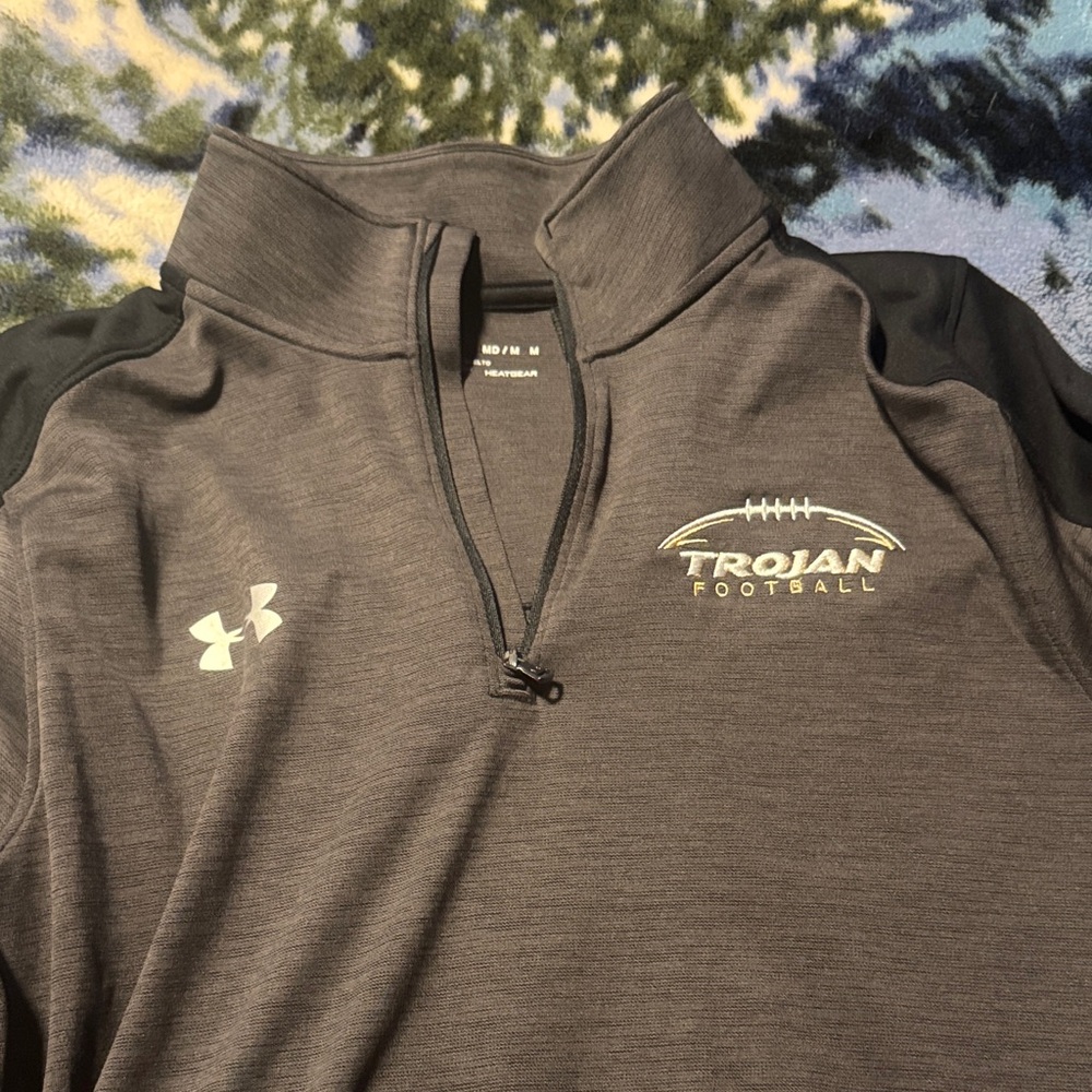 Under Armour Charcoal and Black Quarter-Zip Top